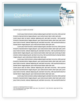 School Desk In A Classroom Letterhead Template, Layout for Microsoft Word, Adobe Illustrator and ...
