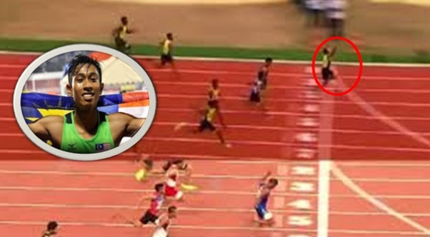 KHAIRUL HAFIZ JANTAN Tamatkan Kemarau Pingat Emas Acara Pecut 100M. EMAS Buat Negara !!!