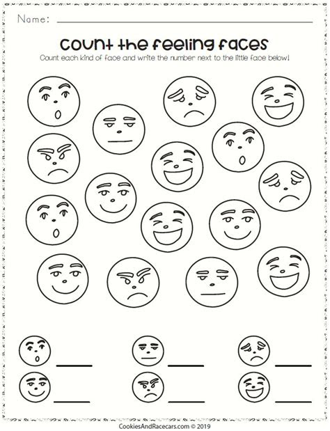  count the feeling faces and write the number this worksheet does