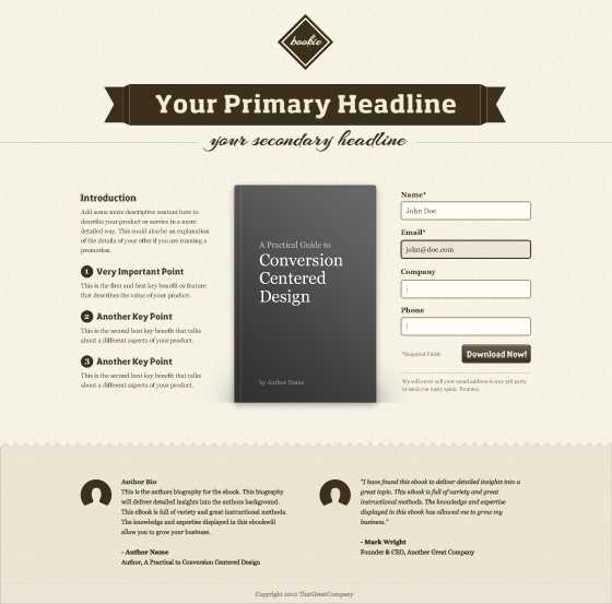 landing page template