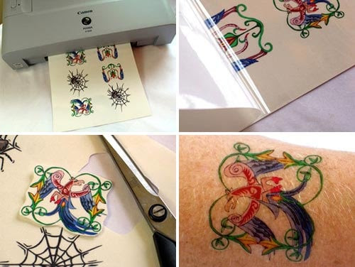  this clever inkjet tattoo paper, you can now design and print your own 