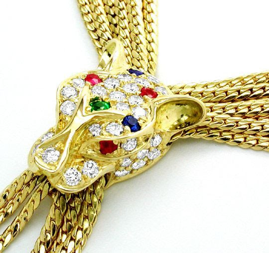 Foto 2, Neu! einmaliges Brillant-Edelst.Kollier Luxus Portofrei, S7459