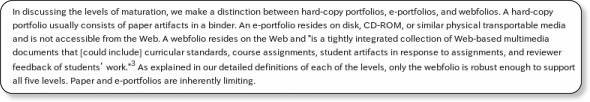 http://www.educause.edu/ero/article/portfolios-webfolios-and-beyond-levels-maturation