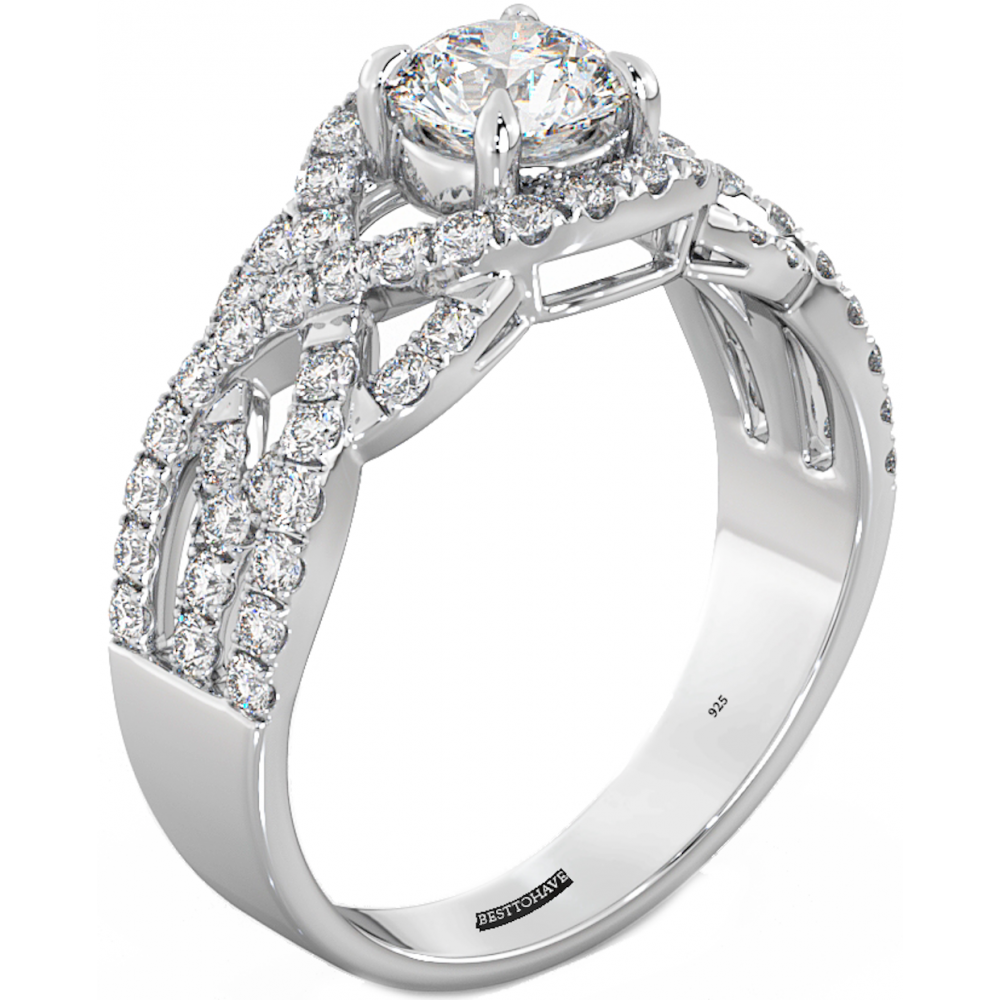 925 Sterling Silver Ladies Luxury Wedding Engagement Round 925 Sterling Silver Ladies Luxury Wedding Engagement Round