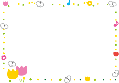 春のイラスト飾り枠 ライン無料イラスト素材