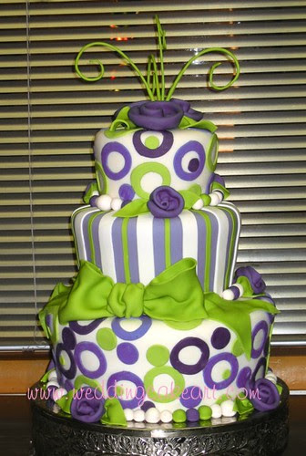 Green and purple Whimsical cake Whimsical purple and green cake