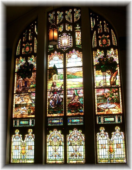 Stained glass in abandoned church