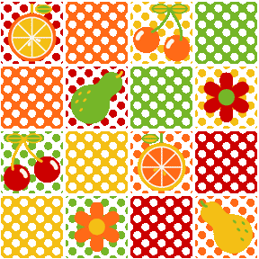 スマホ用ページ おれんじ さくらんぼ 洋なし 花 No 473 フルーツ