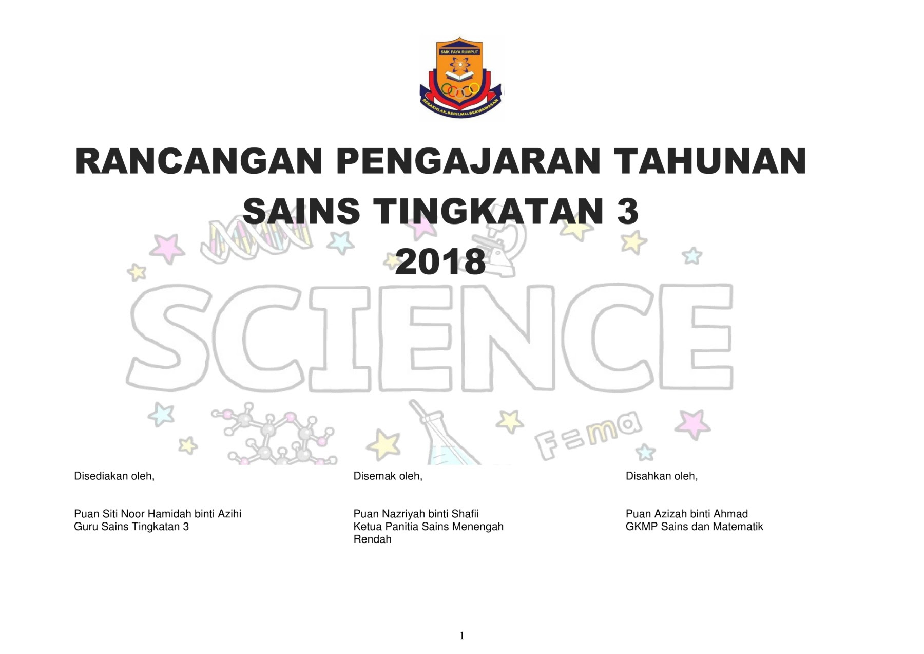 rpt sains tahun 2 2018  Gordon Wallace
