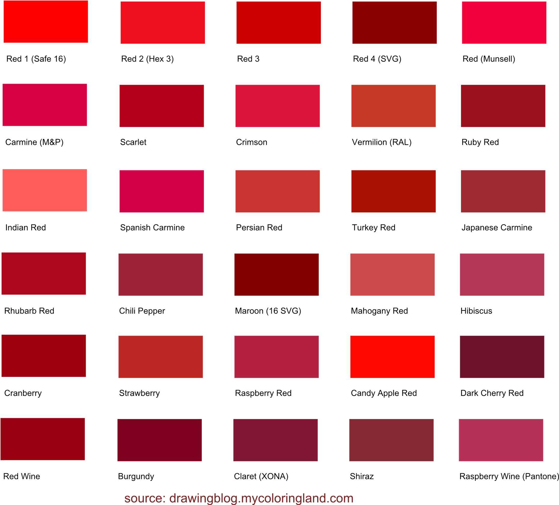 How Many Different Shades of Red Color are There ...