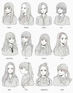 Hairstyles Reference Female - Girl Hairstyles Drawing Reference and Sketches for Artists - A buzz cut is any of a variety of short hairstyles usually designed with electric clippers.