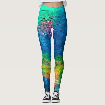 Abstraction Art Colorful Water Reflections Leggings