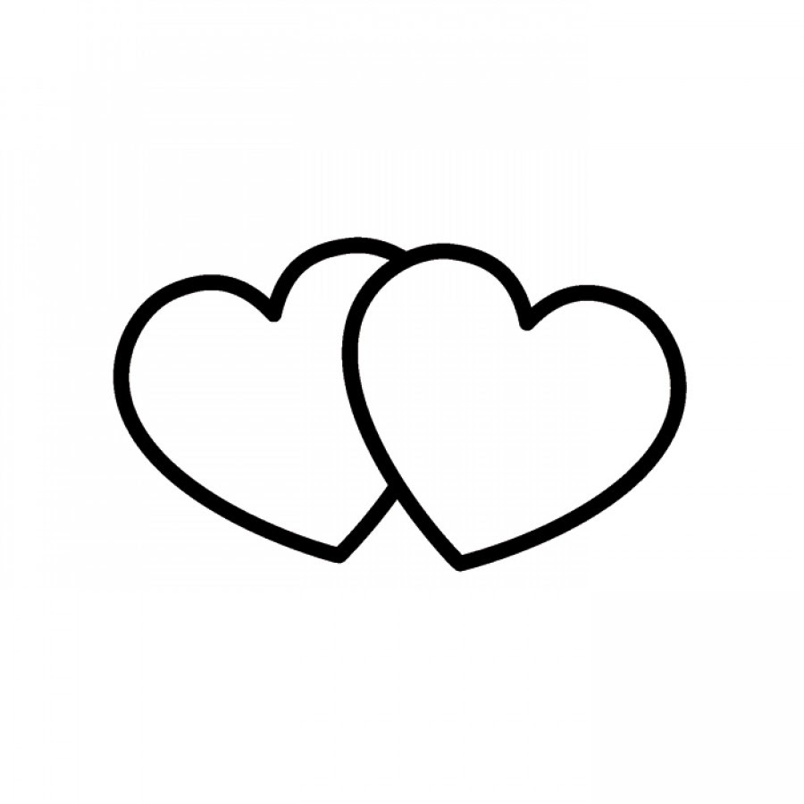 Download two hearts clipart black and white - Clip Art Library