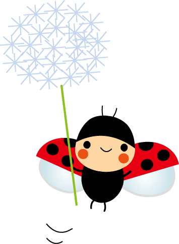 たんぽぽとてんとう虫のイラスト 無料イラスト フリー素材