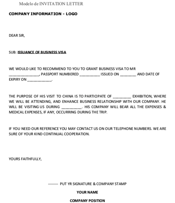 Carta Convite Australia