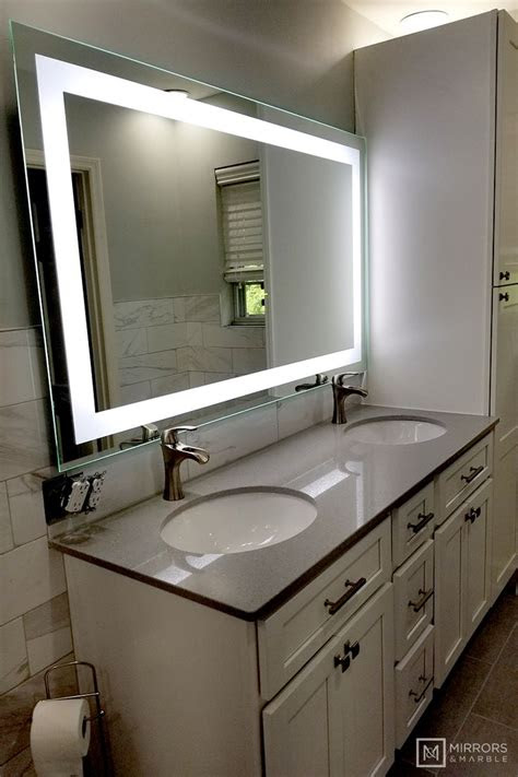 Plumbworld round led illuminated bathroom mirror modern light battery powered circle 500mm: Front-Lighted LED Bathroom Vanity Mirror: 60 | Bathroom