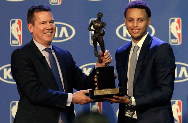 Stephen Curry wins second straight NBA MVP award, is first ...