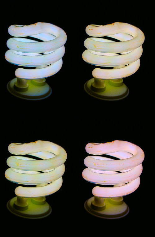 Change of fluorescent bulb color with phase