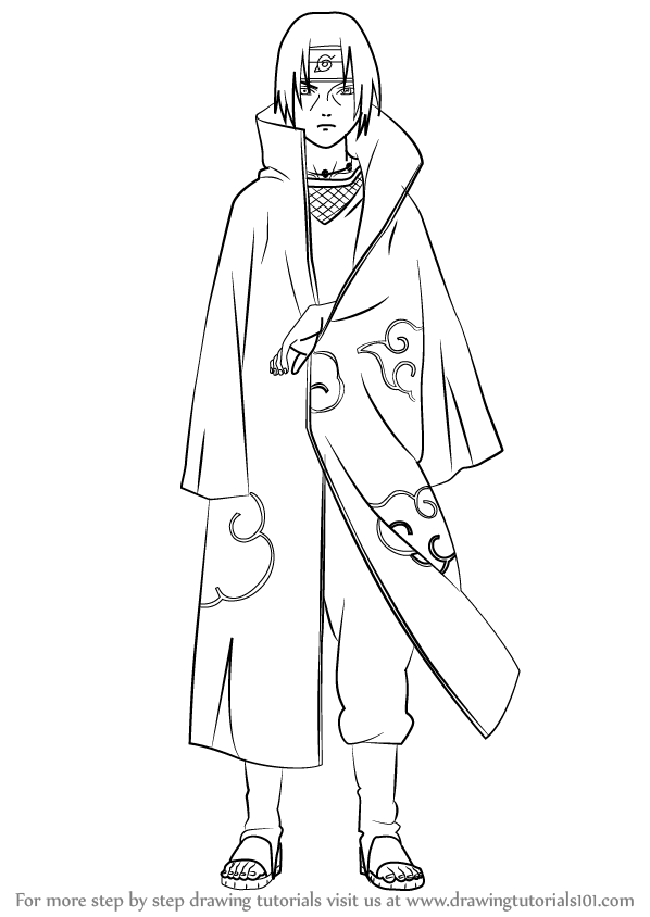 Learn How to Draw Itachi Uchiha from Naruto (Naruto) Step ...
