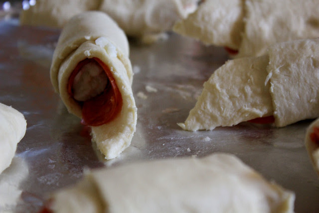 Pepperoni and Mozzarella Garlic Crescent Rolls