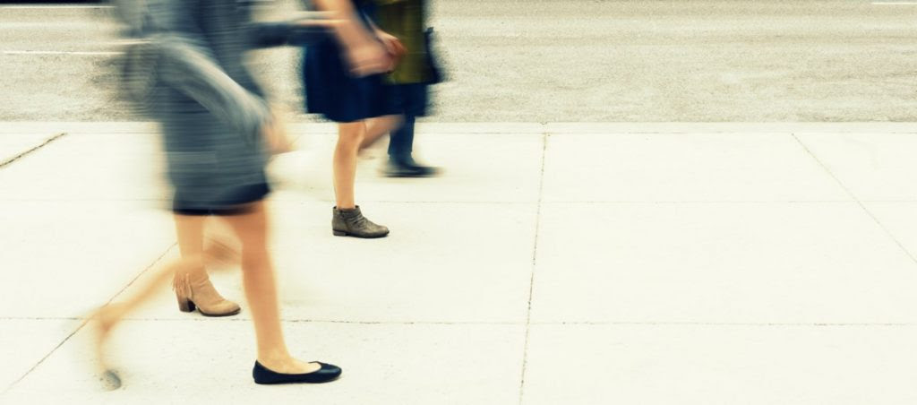 A cropped photo of people walking