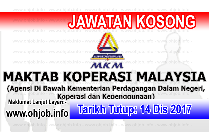 Jawatan Kerja Kosong MKM - Maktab Koperasi Malaysia logo www.ohjob.info disember 2017