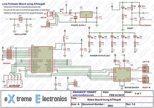 line follower board diagram