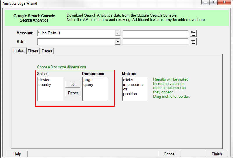 Analytics Edge Query by Page