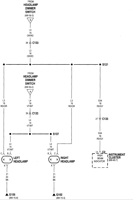 Could I get a wiring diagram for the headlight circuit in ...