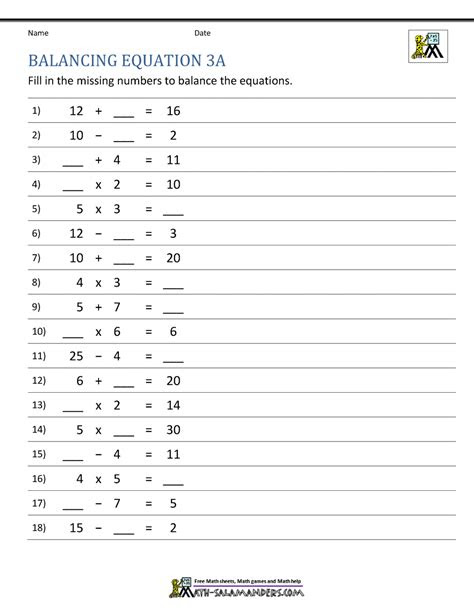  balancing math equations