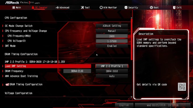 Activer le profil XMP/EXO dans le BIOS