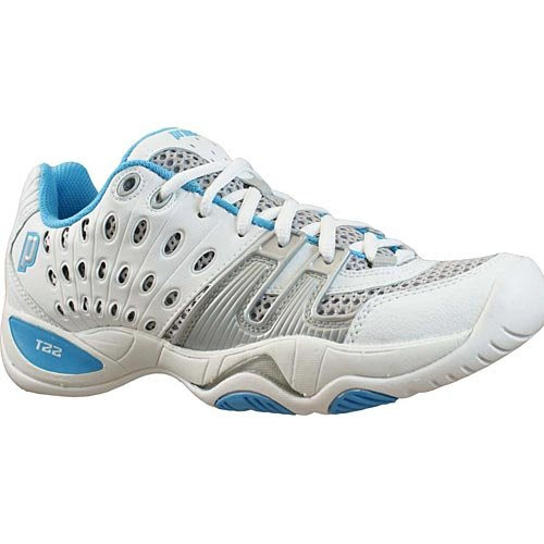 Prince T22 Womens Tennis Shoes White/Blue/Silver