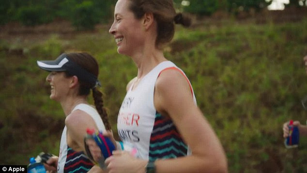 In action: Turlington used the watch to help train for a half marathon in Africa