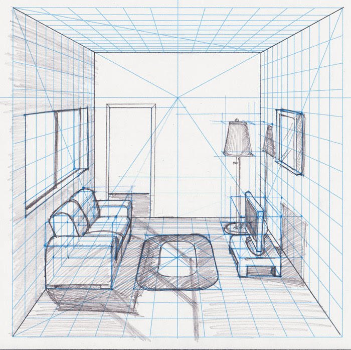 Living Room Perspective Drawing at GetDrawings | Free download