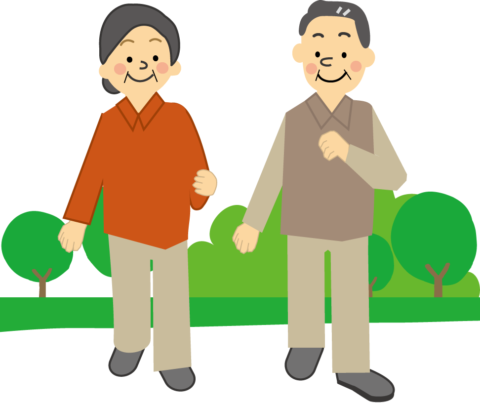 ウォーキング ジョギング 体操のイラスト無料素材