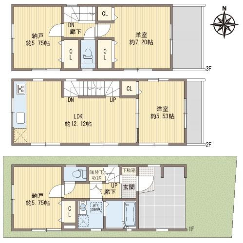 新築戸建て 全5棟 大田区大森北六丁目 1号棟 2ｌｄｋ 2ｓ カースペース 品川区 大田区の不動産ならヴィルトゥーヂにおまかせ