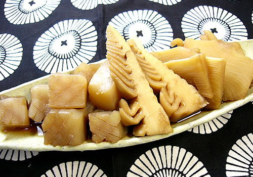 まるたけ蒟蒻レシピ集 こんにゃくとたけのこの煮物