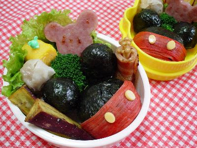 幼稚園のおべんとう Ssmamaのキャラ弁 ディズニー 簡単ミッキーのおにぎり弁当