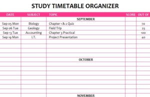 free blank printable business templates card Excel  Study Templates  Timetable My Organizer