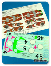 Calcas 1/24 Renaissance Models - Ford GT40 Mk II - Nº 4, 5 - Bucknum 9 Hutcherson, Donohue + Hawkins - 24 Horas de Le Mans 1966 para kits de Fujimi FJ12101, FJ12102, FJ12103