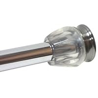 Aquatico Singapore Shower Curtain Tension Rod, Chrome and Clear