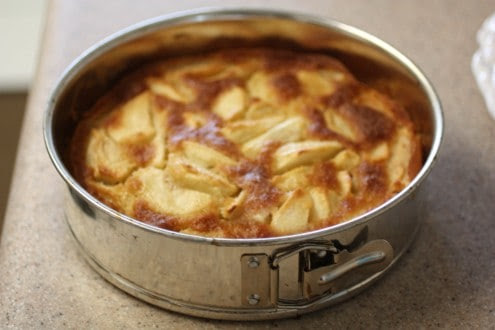 French Apple Cake in Pan