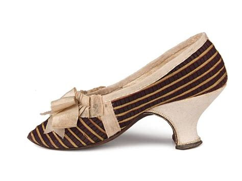 striped silk louis heel shoes cs decorated