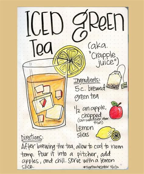 drink recipe      bullet journal layout