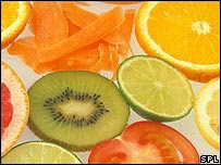 Fruit slices. Copyright - BSIP, Chassenet/Science Photo Library