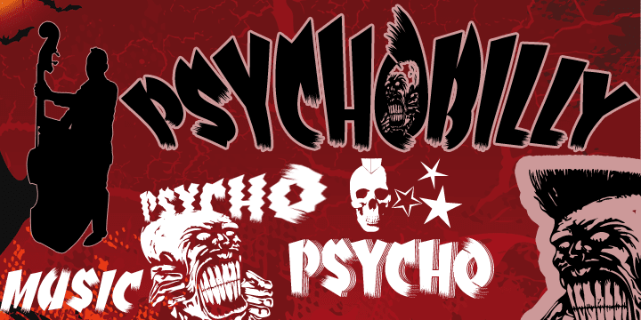 Psychobilly is a freaky font See a typo Edit the description Psychobilly is a freaky font See a typo Edit the description