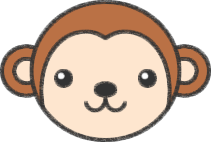 猿のイラスト かわいいサルの絵の簡単な書き方