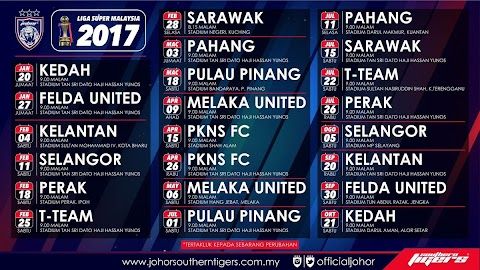 jadual liga super 2017 jdt