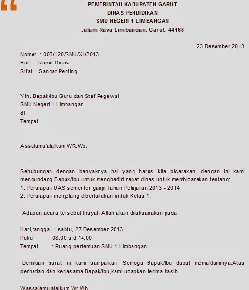 Contoh Surat Undangan Rapat Nu  Souvenir Undangan Pernikahan