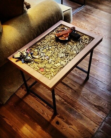 epoxy table with shells
